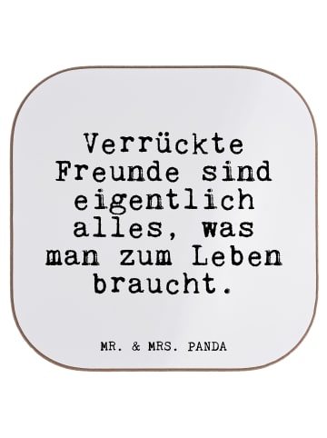 Mr. & Mrs. Panda Getränkeuntersetzer Verrückte Freunde sind eige... in Weiß