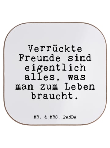 Mr. & Mrs. Panda Untersetzer Verrückte Freunde sind eigentlich..... in Weiß