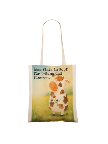 Mr. & Mrs. Panda Schultertasche Kuh Design mit Spruch in Weiß