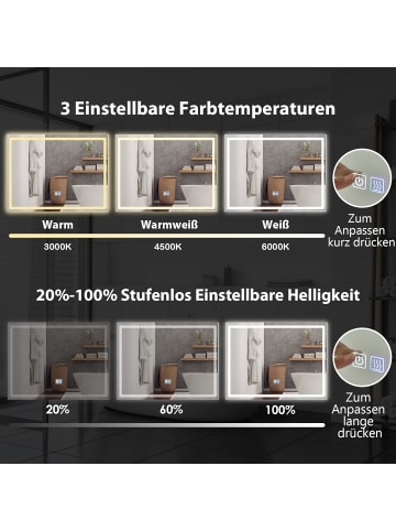 COSTWAY LED-Spiegel in Silber