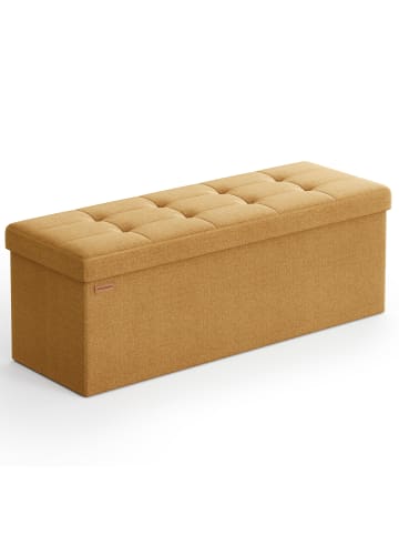 SONGMICS Sitzbank Minota in ingwergelb - (B)110 x (H)38 x (T)38 cm