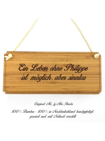 Mr. & Mrs. Panda Türschild Philippe mit Spruch in Keine Angabe