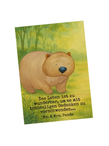 Mr. & Mrs. Panda Postkarte Wombat Design mit Spruch in Weiß
