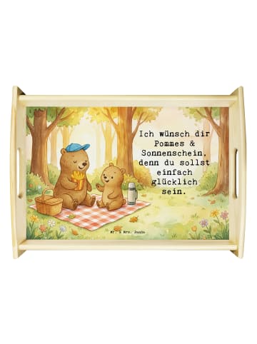Mr. & Mrs. Panda Tablett Bär Kind Pommes Design mit Spruch in Weiß