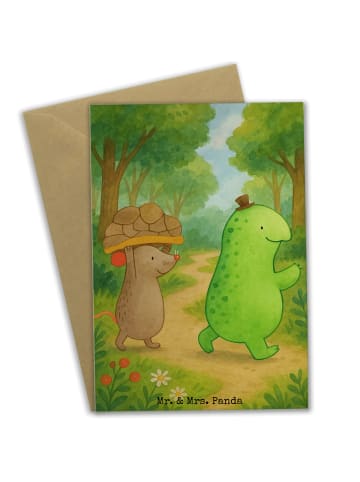 Mr. & Mrs. Panda Beileidskarte Schildkröte Maus Design ohne Spruch in Weiß
