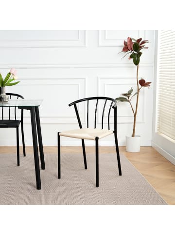 home24 Esszimmerstuhl Zoasel 2er-Set in Beige
