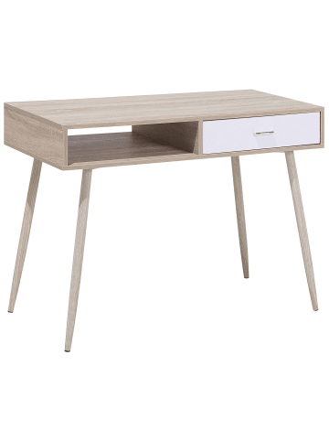 Beliani Schreibtisch DEORA in Braun/Weiß - (W) 100 x (H) 76 x (L) 48 cm