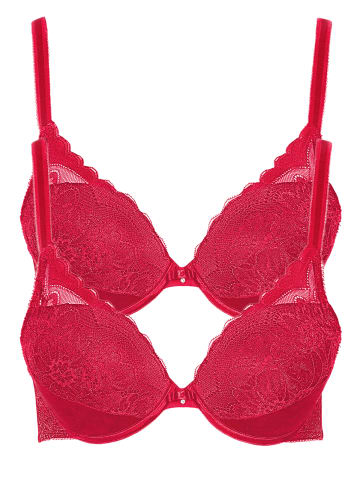 Lisca 2er Pack Push up BH in red