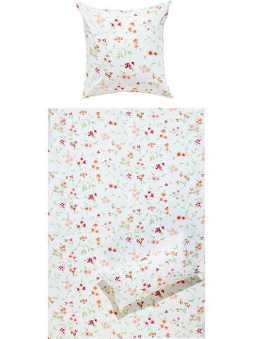 REDBEST Seersucker Bettwäsche in orange-grün