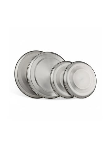 relaxdays 4er Set Herdabdeckplatten in Silber - Ø20 cm