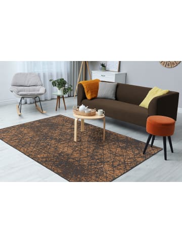 Kayoom Kurzflor Teppich Kalea 225 in gelb - rechteckig