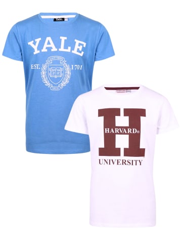 Harvard 2er-Set: T-Shirt Harvard & Yale in Blau-Weiß