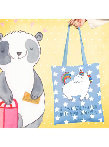 Mr. & Mrs. Panda Laptoptasche Einhorn Stolzieren mit Spruch in Sky Blue