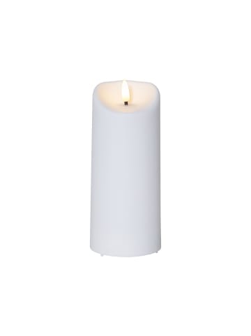 STAR Trading Große LED Outdoor-Kerze ,Flamme, Batterie und Timer, flackernd, warmw