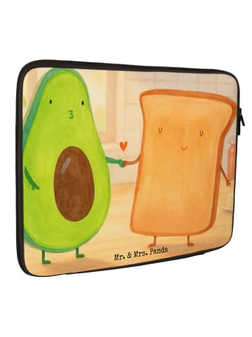Mr. & Mrs. Panda Laptop Tasche Avocado Toast Design ohne Spruch in Weiß