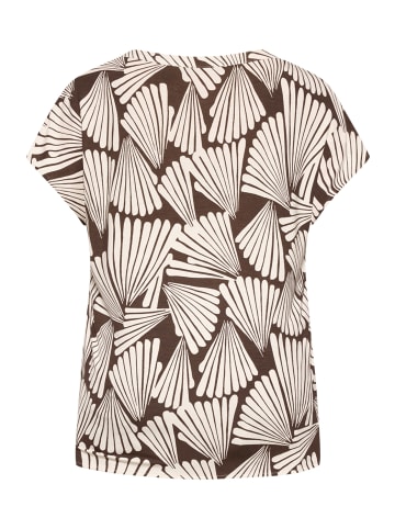 Betty Barclay Basic Shirt mit V-Ausschnitt in Braun/Beige