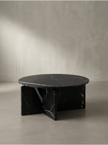 KADIMA DESIGN Couchtisch 70x70x33 cm Sofatisch in Marmor-Optik Modern, in Schwarz