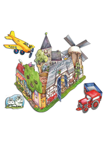 Atelier Unser Dorf basteln Bastelbogen Ausschneidebogen für Kinder 7+ | 3d...
