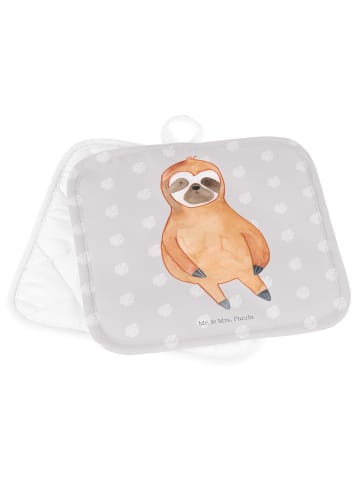 Mr. & Mrs. Panda Topfuntersetzer Faultier Zufrieden ohne Spruch in Grau Pastell