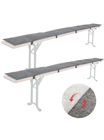 DuneDesign 2er Set Filz Bierbankauflage Helgoland in Grau