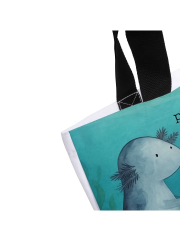Mr. & Mrs. Panda Tragetasche Axolotl Liebe Design mit Spruch in Weiß
