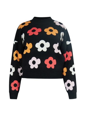 Swirly Damen Pullover in SCHWARZ MEHRFARBIG