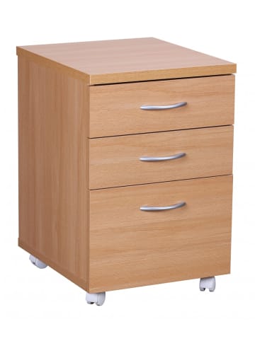 KADIMA DESIGN Rollcontainer | Buche, 40x60x45cm, Schubladen, Rollen