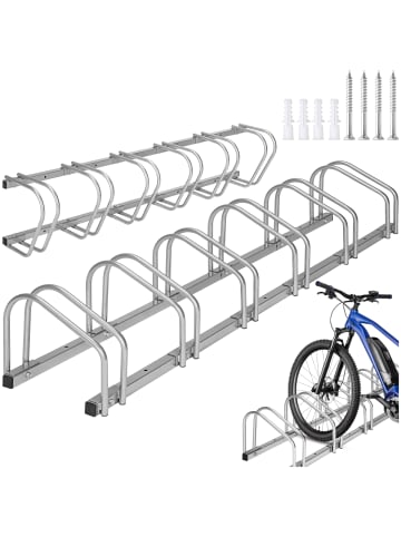 tectake Fahrradhalter aus rostfreiem Stahl für Reifenbreiten von 35 - 60 mm