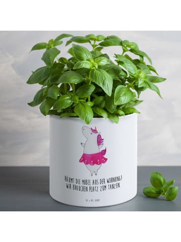 Mr. & Mrs. Panda Kübel für Pflanzen Einhorn Ballerina mit Spruch in Weiß