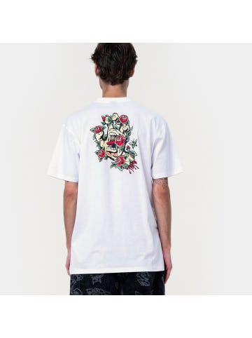 Santa Cruz T-Shirt "Screaming Rose Flash Hand T-Shirt" in Weiß