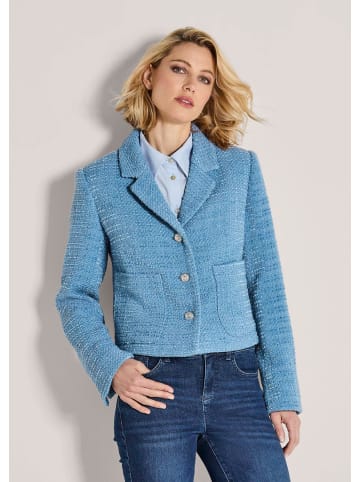 MADELEINE Moderner Einreiher mit 3D-Struktur in rauchblau / melange