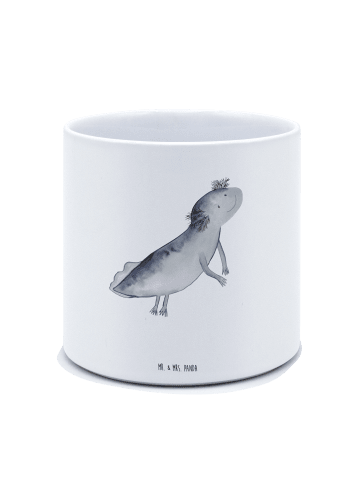 Mr. & Mrs. Panda Blumenkübel Axolotl Schwimmen ohne Spruch in Weiß