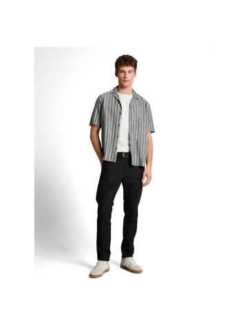 TOM TAILOR Denim Halbarmhemd in black greyish stripe