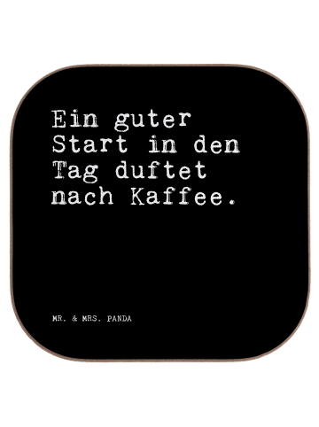 Mr. & Mrs. Panda Untersetzer Ein guter Start in... mit Spruch in Schwarz