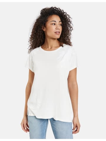 TAIFUN T-Shirt Kurzarm Rundhals in Offwhite