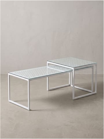 KADIMA DESIGN Tisch 2er Set als Satztisch, rechteckig in Weiß