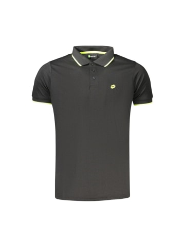 Schwarz Polyester Herren Polo Hemd