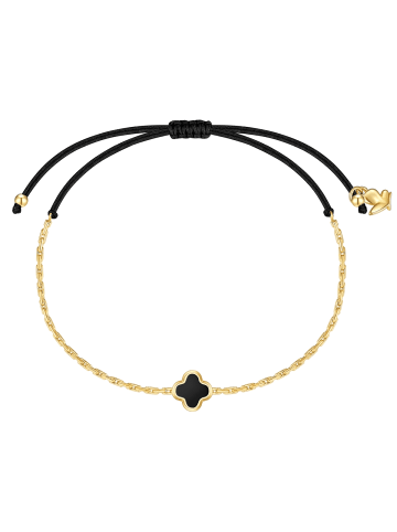 Glanzstücke München Armband Kleeblatt aus Edelstahl mit Achat in gelbgold