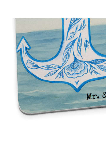 Mr. & Mrs. Panda Tischuntersetzer Anker Blau Design mit Spruch in Weiß