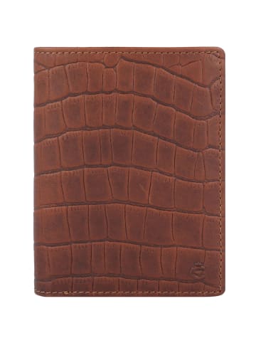 Esquire Croco Geldbörse RFID Schutz Leder 10 cm in braun