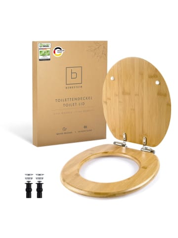 Benkstein BENKSTEIN Premium Bambus-WC-Sitz, oval - Soft-Close- und Quick-Release-Funktion