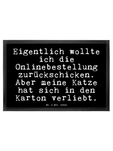 Mr. & Mrs. Panda Fußmatte Eigentlich wollte ich die... mit Spruch in Schwarz