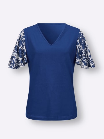 Sieh an! V-Shirt in royalblau