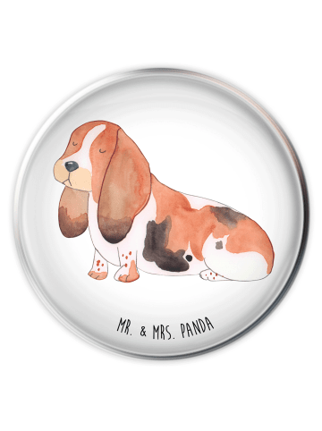 Mr. & Mrs. Panda Abflussstöpsel Hund Basset Hound ohne Spruch in Weiß
