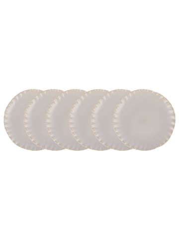 Butlers Teller FLORENCE 6er-Set in Beige-Weiß