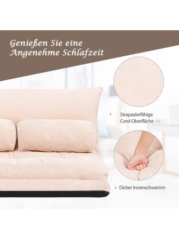 COSTWAY Bodensofa 3 in 1 Klappbar in Beige