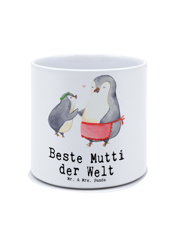 Mr. & Mrs. Panda Pflanzgefäß Pinguin Beste Mutti der Welt mit Sp... in Weiß