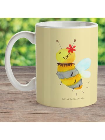 Mr. & Mrs. Panda Mehrwegbecher Biene Blume ohne Spruch in Gelb Pastell