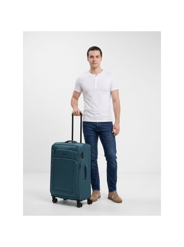 D&N Travel Line 9804 4 Rollen Trolley L 78 cm mit Dehnfalte in petrol