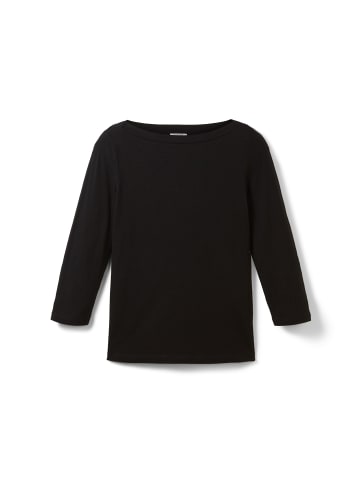 Tom Tailor 3/4 Langarm Shirt Basic Rundhals Pullover in Schwarz